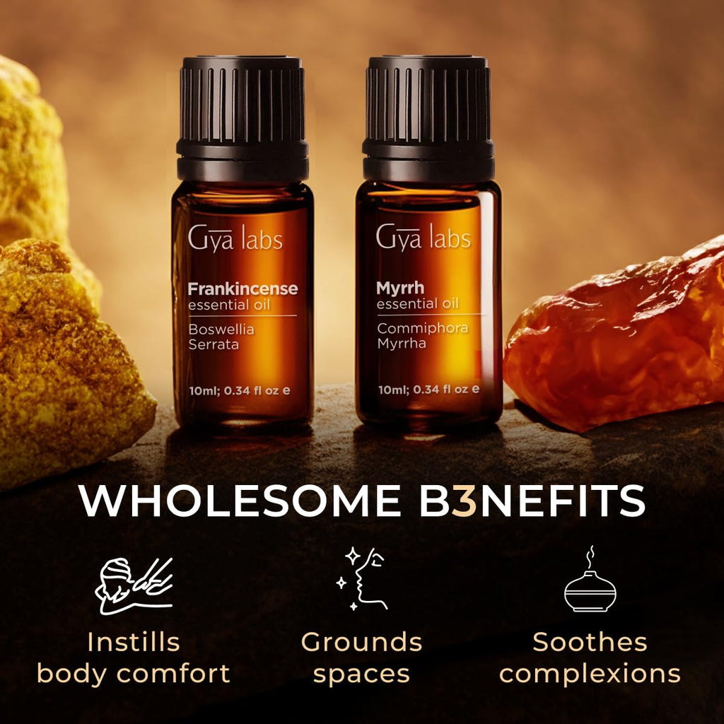 Gya Labs Frankincense & Myrrh Essential Oil Duo - 0.34 Fl oz x 2