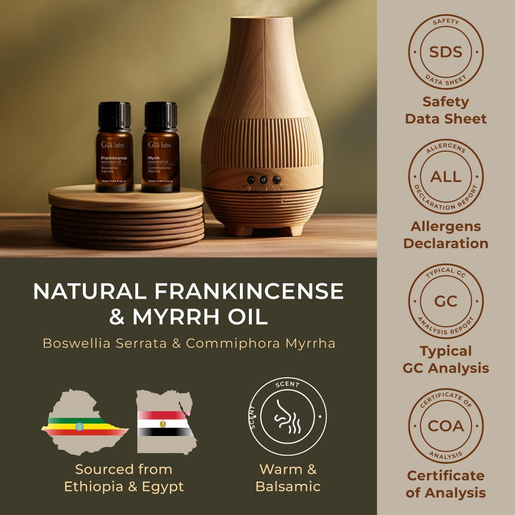 Gya Labs Frankincense & Myrrh Essential Oil Duo - 0.34 Fl oz x 2