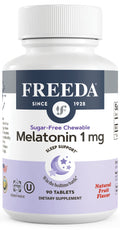 FREEDA Melatonin 1 mg Sugar-Free Chewables – Sleep Aid for Adults & Kids 3+