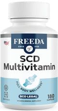 Freeda SCD Multivitamin – Vegan, Gluten-Free Daily Multivitamin for Men & Women | 180 Capsules | SCD Legal