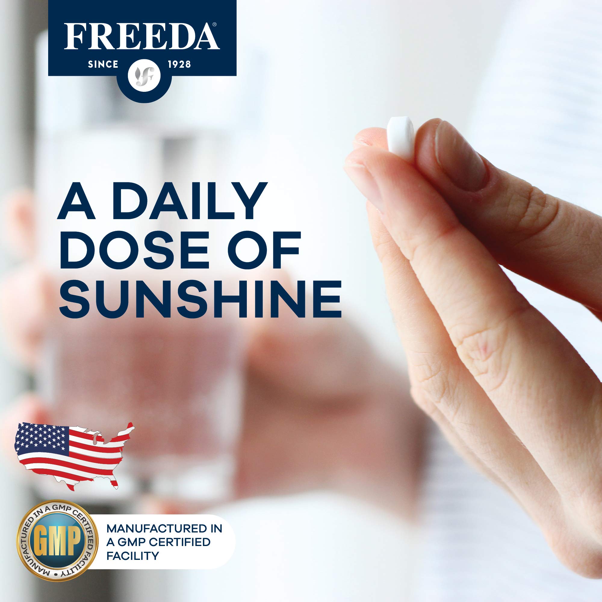FREEDA Vitamin D3-1000 IU | Kosher High-Potency D3 Tablets (500 Count)