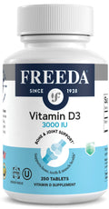 FREEDA Vitamin D3 3000 IU – High-Potency D3 for Bone Health & Immune Support