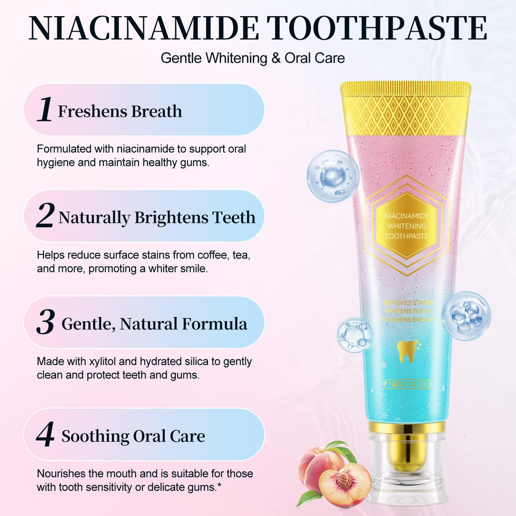 Niacinamide Whitening Toothpaste – Enamel Repair, Stain Removal (2 PCS)