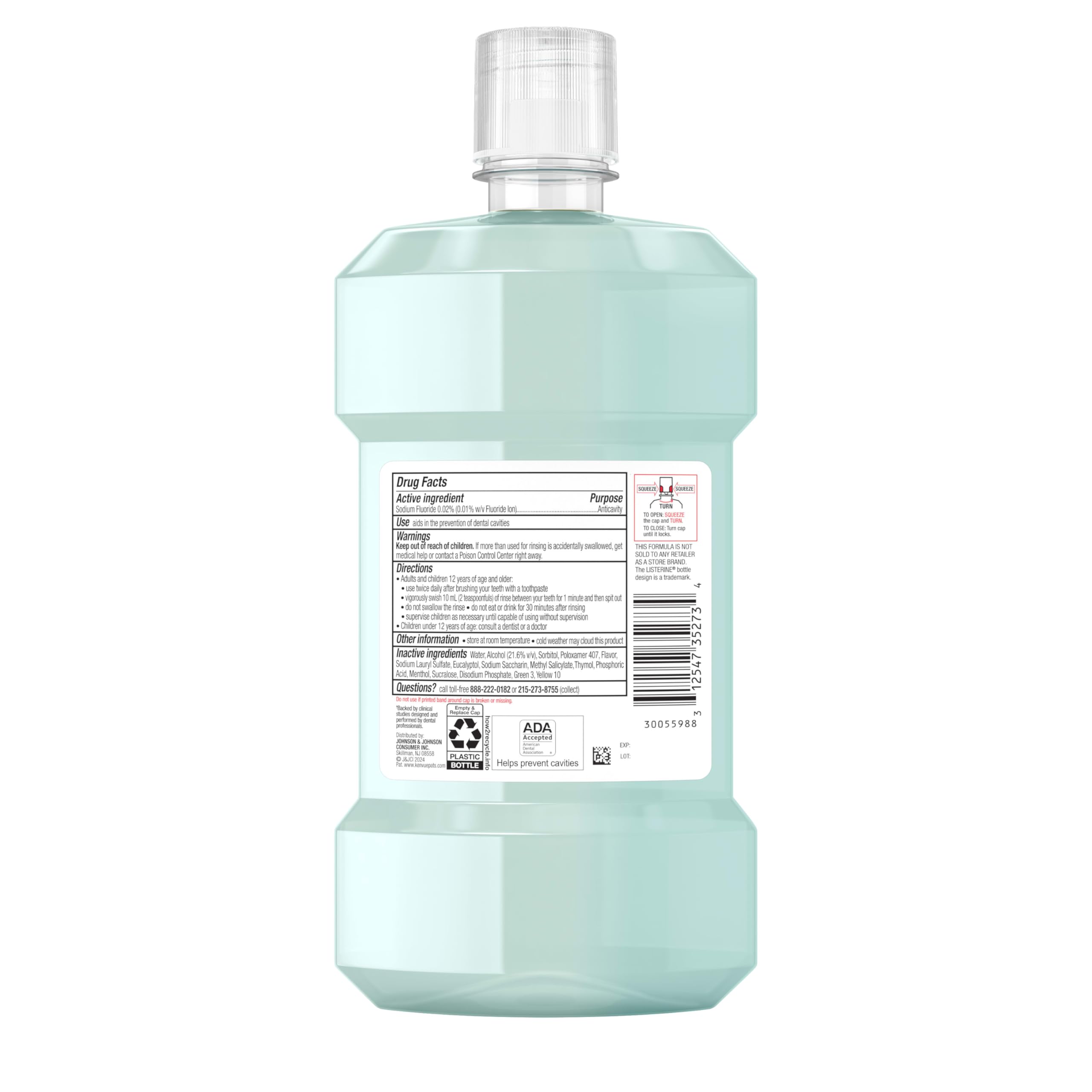 Listerine Clinical Solutions Enamel Strength Mouthwash – Alpine Mint, 500 mL