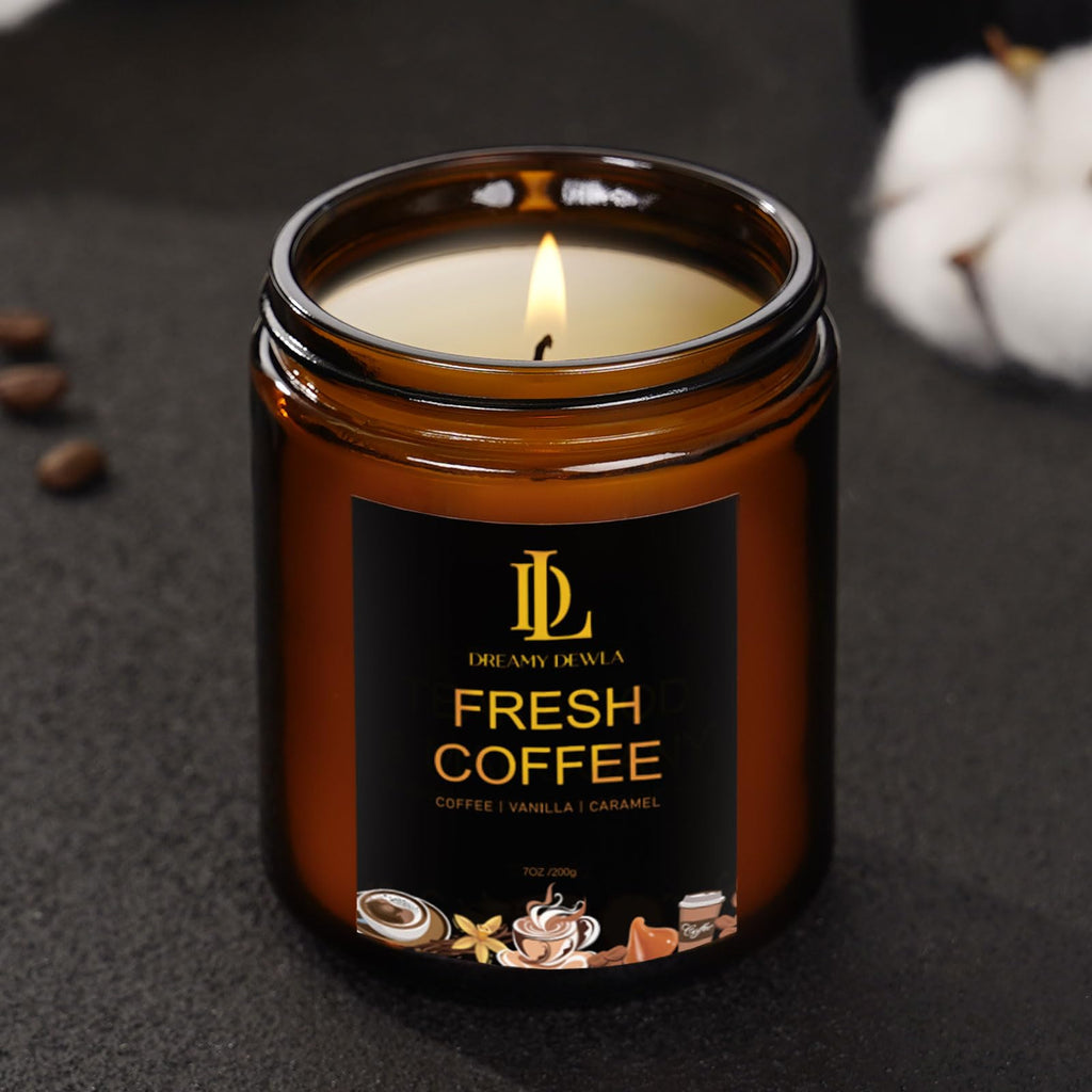 Fresh Coffee Candles | Coffee Scented Soy Candles, 50 Hour Burn Time, Natural Home Fragrance, Gifts for Men & Women