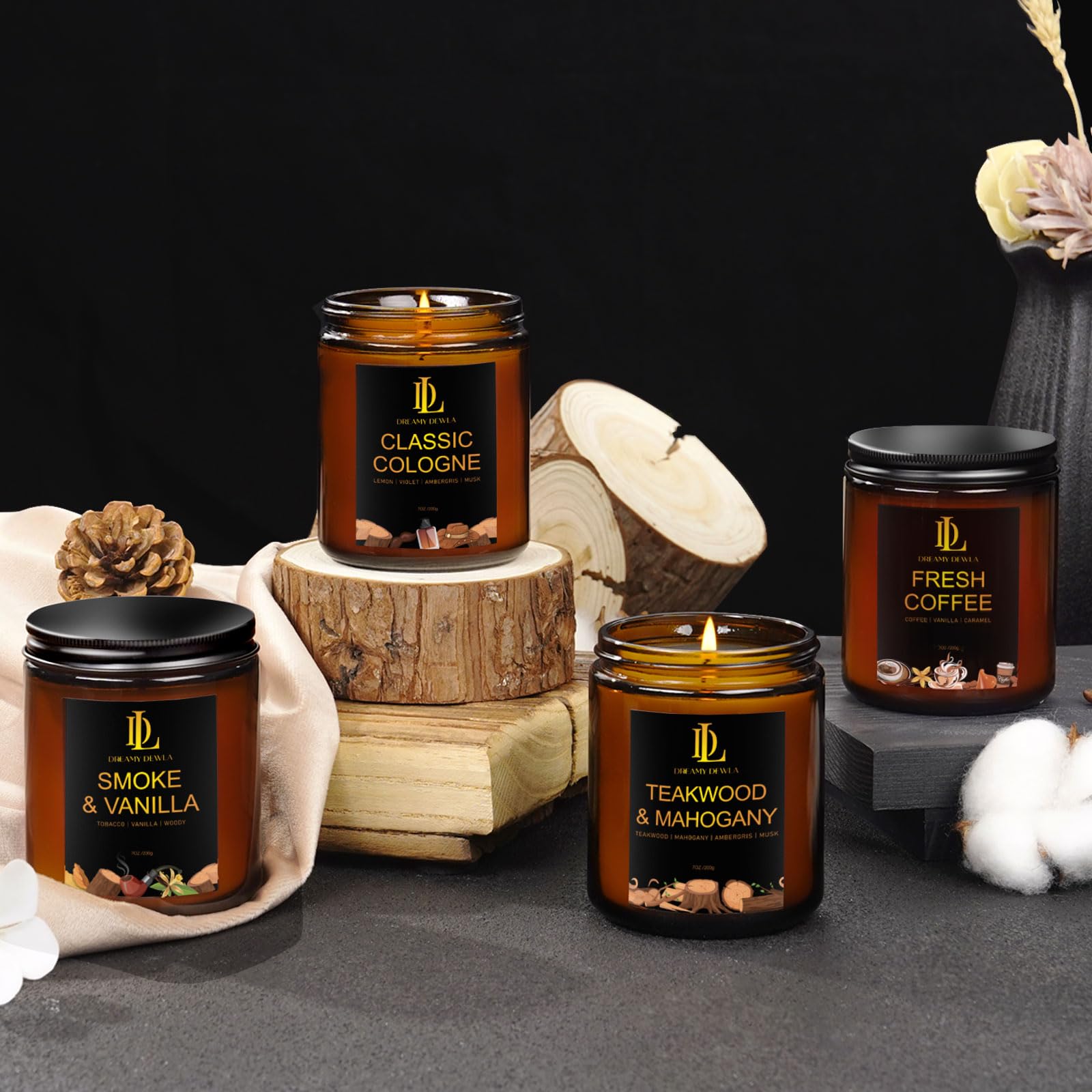 Fresh Coffee Candles | Coffee Scented Soy Candles, 50 Hour Burn Time, Natural Home Fragrance, Gifts for Men & Women