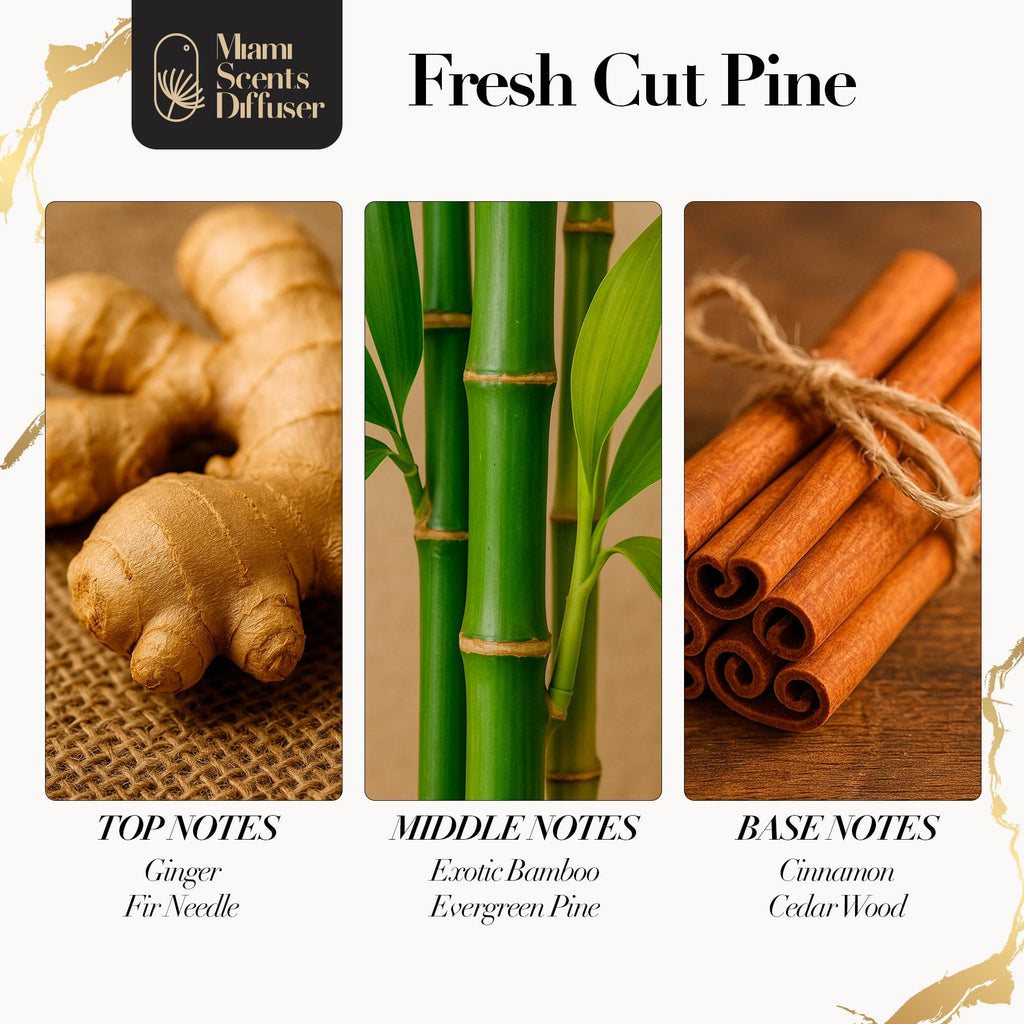 Fresh Cut Pine Scent 4 Fl Oz - Hotel Inspired Aromatherapy Diffuser Oil with Exotic Bamboo, Cinnamon & Ginger