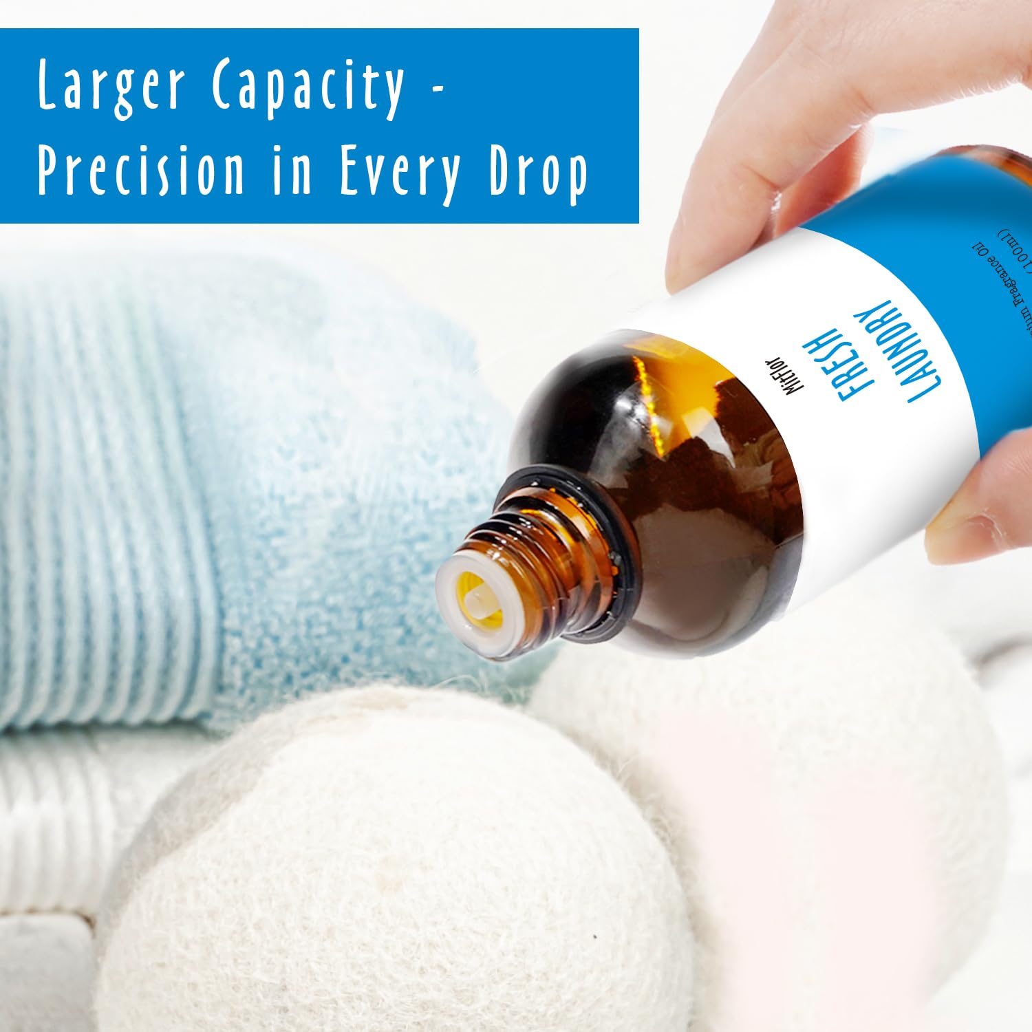 Fresh Laundry Fragrance Oil 3.38 oz / 100 ml | MitFlor Single Scented Oil for Soap, Candles & Diffusers