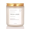 Fresh Linen Scented Soy Candle – 50+ Hr Burn, Natural Wax