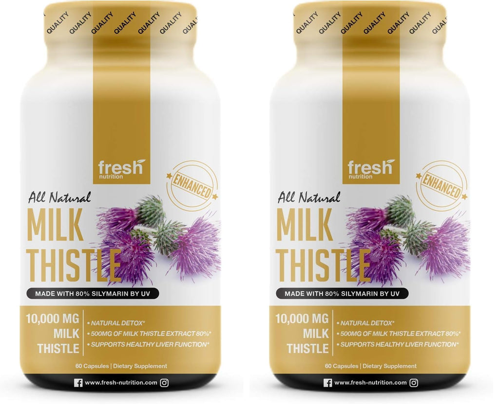 Fresh Nutrition Milk Thistle Capsules 10,000mg - Pack of 2