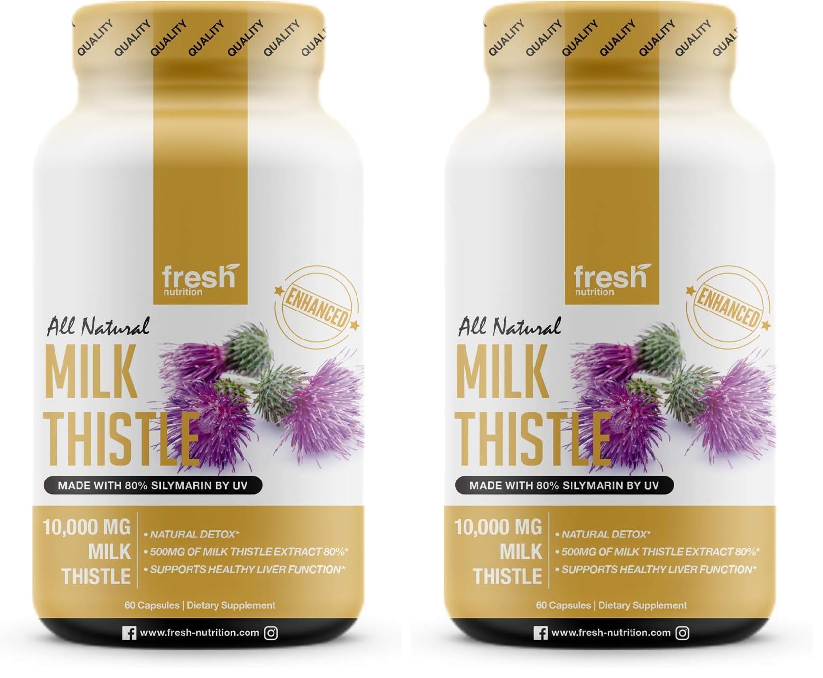 Fresh Nutrition Milk Thistle Capsules 10,000mg - Pack of 2