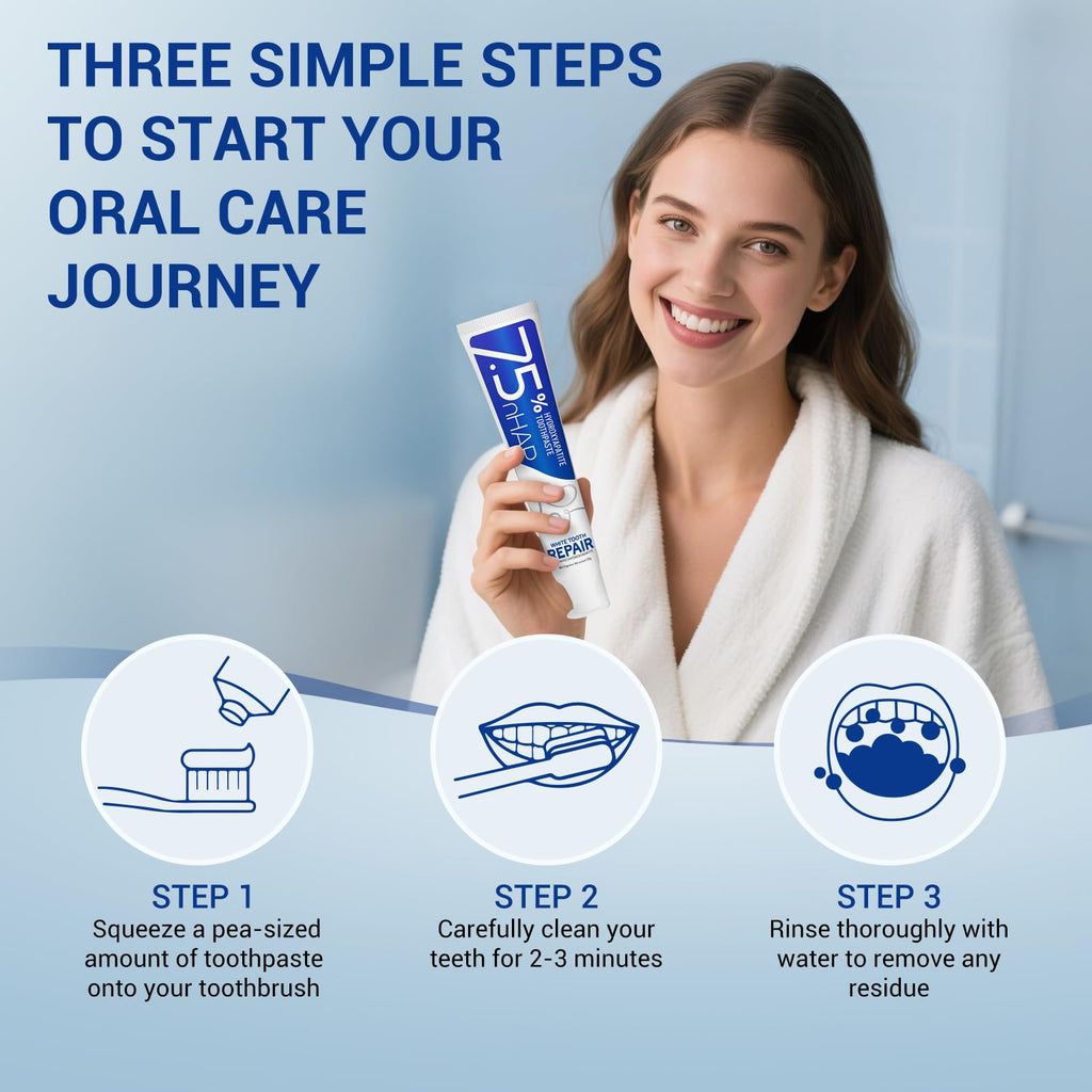 7.5% Hydroxyapatite Toothpaste – Fluoride-Free Whitening & Enamel Support