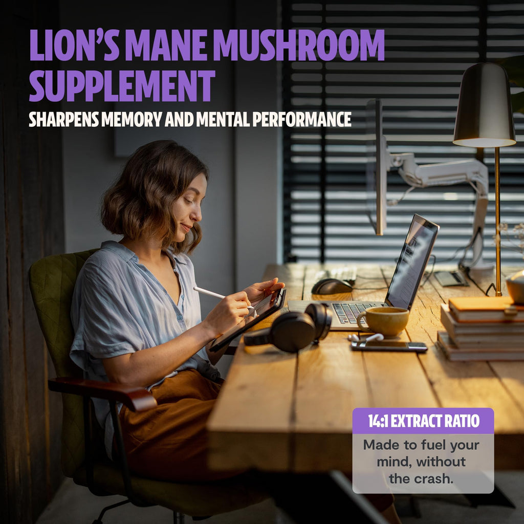 FreshCap Mushrooms Lions Mane Supplement Powder – 14,000mg per Serving, Organic Lions Mane Extract for Focus & Memory (60 Servings)