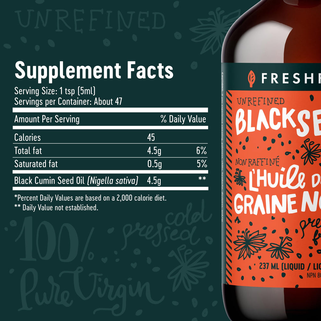 Freshfield Black Seed Oil | Cold-Pressed, Vegan Friendly, Ultra Strength | Nigella Sativa | 8 oz