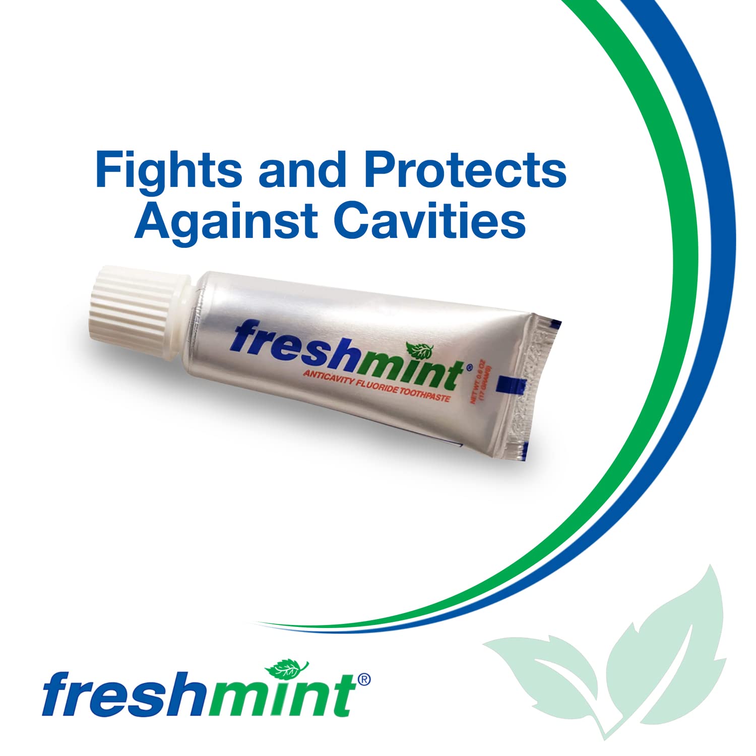 Freshmint 0.6 oz Anticavity Fluoride Toothpaste – 144-Pack, Travel Size, Metallic Tubes