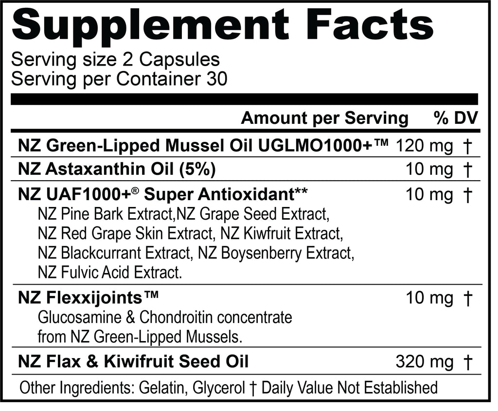 FREZZOR Omega 3 Black – Joint Comfort, NZ Green-Lipped Mussel Oil, 60 Softgels