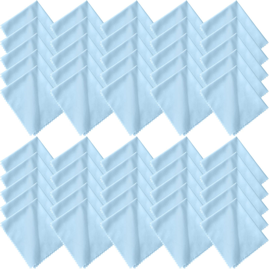 Frienda 50 Pcs Microfiber Cleaning Cloths for Glasses – 7x6 Inch Lens & Screen Cleaning (Blue)