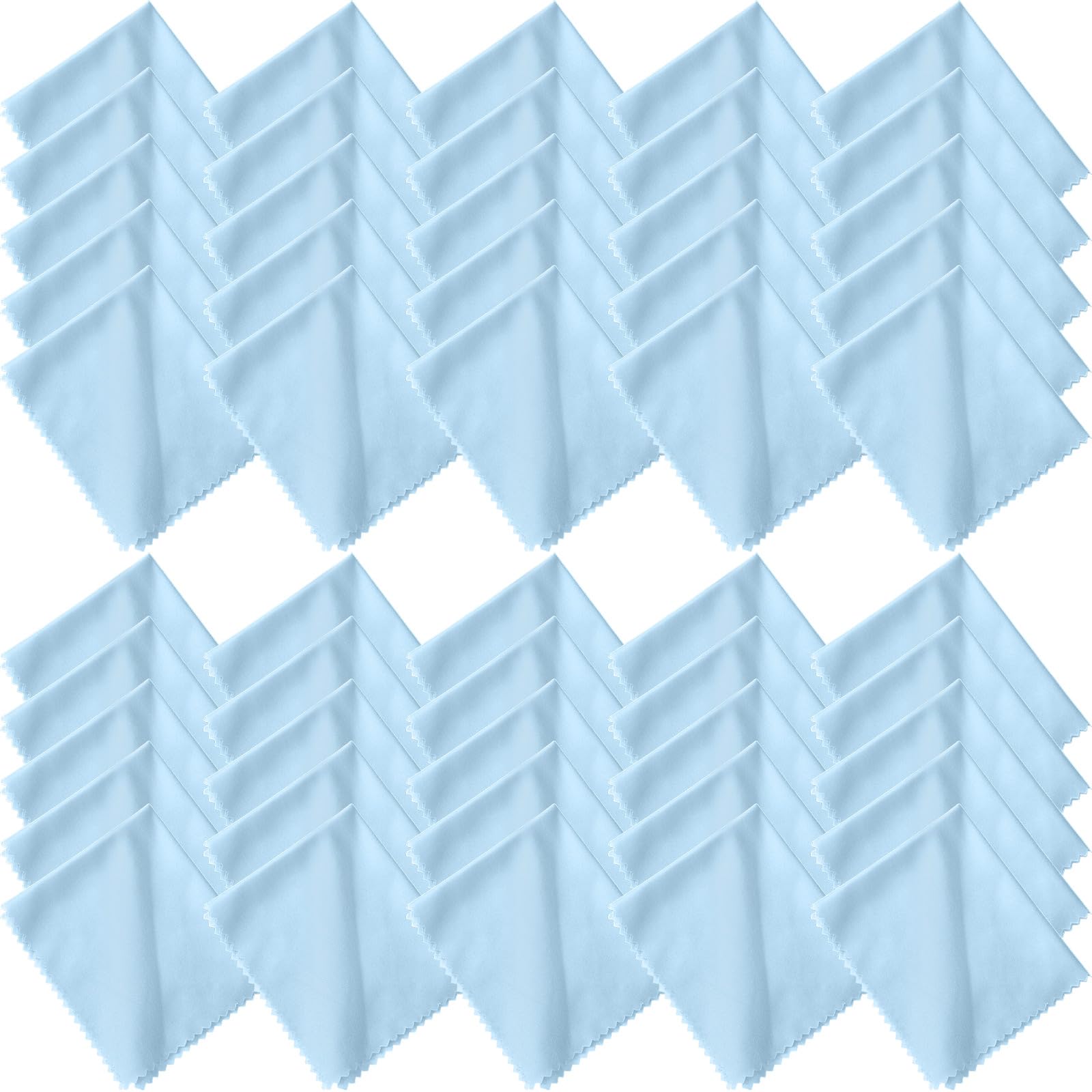 Frienda 50 Pcs Microfiber Cleaning Cloths for Glasses – 7x6 Inch Lens & Screen Cleaning (Blue)