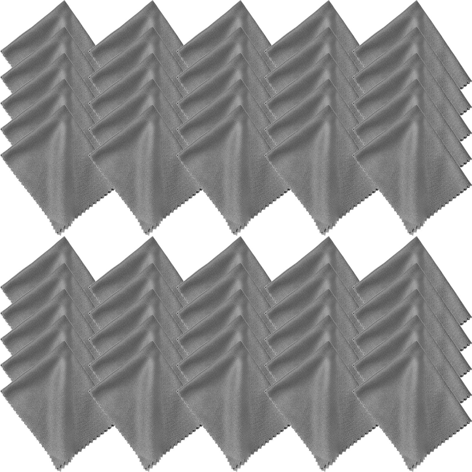 Frienda 50 Pcs Microfiber Cleaning Cloths for Glasses – 7x6 in, Dark Gray