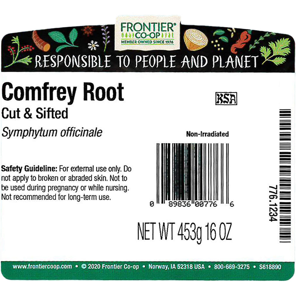 Frontier Co-op Dried Comfrey Root, 1lb – Kosher, Pure & Natural for Lotions, Creams & Hair Rinses