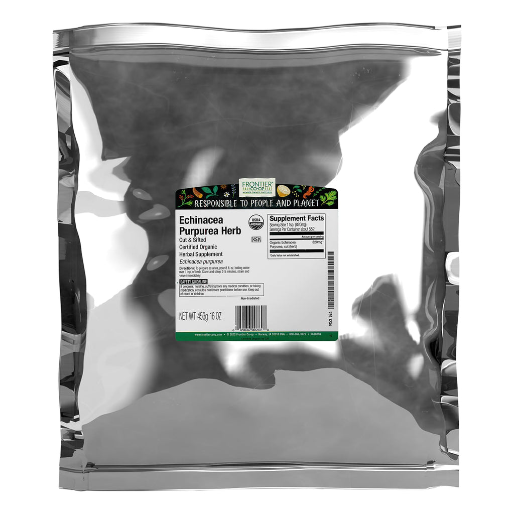 Frontier Co-op Echinacea Purpurea Root - Cut & Sifted, Certified Organic, Kosher | 1 lb Bulk Bag