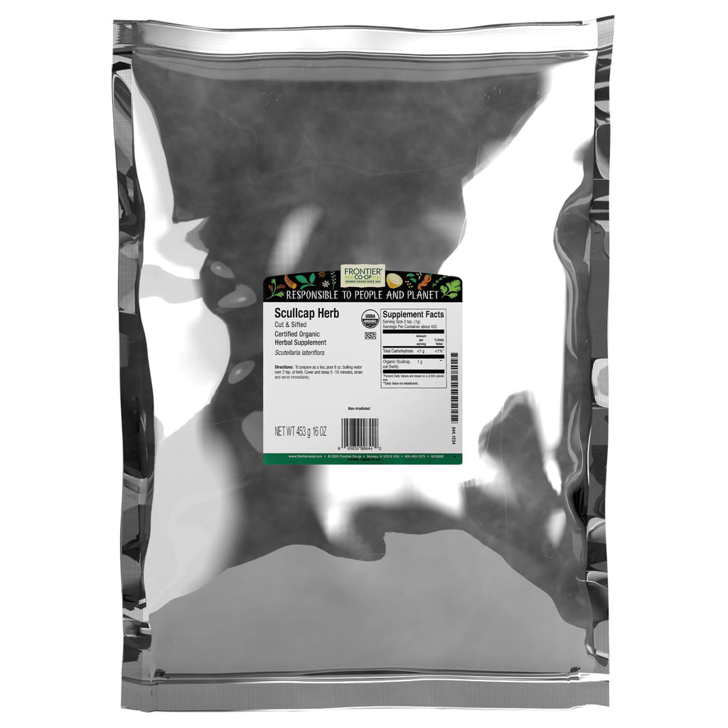 Frontier Co-op Organic Skullcap Herb (Cut & Sifted) 1lb – Certified Organic