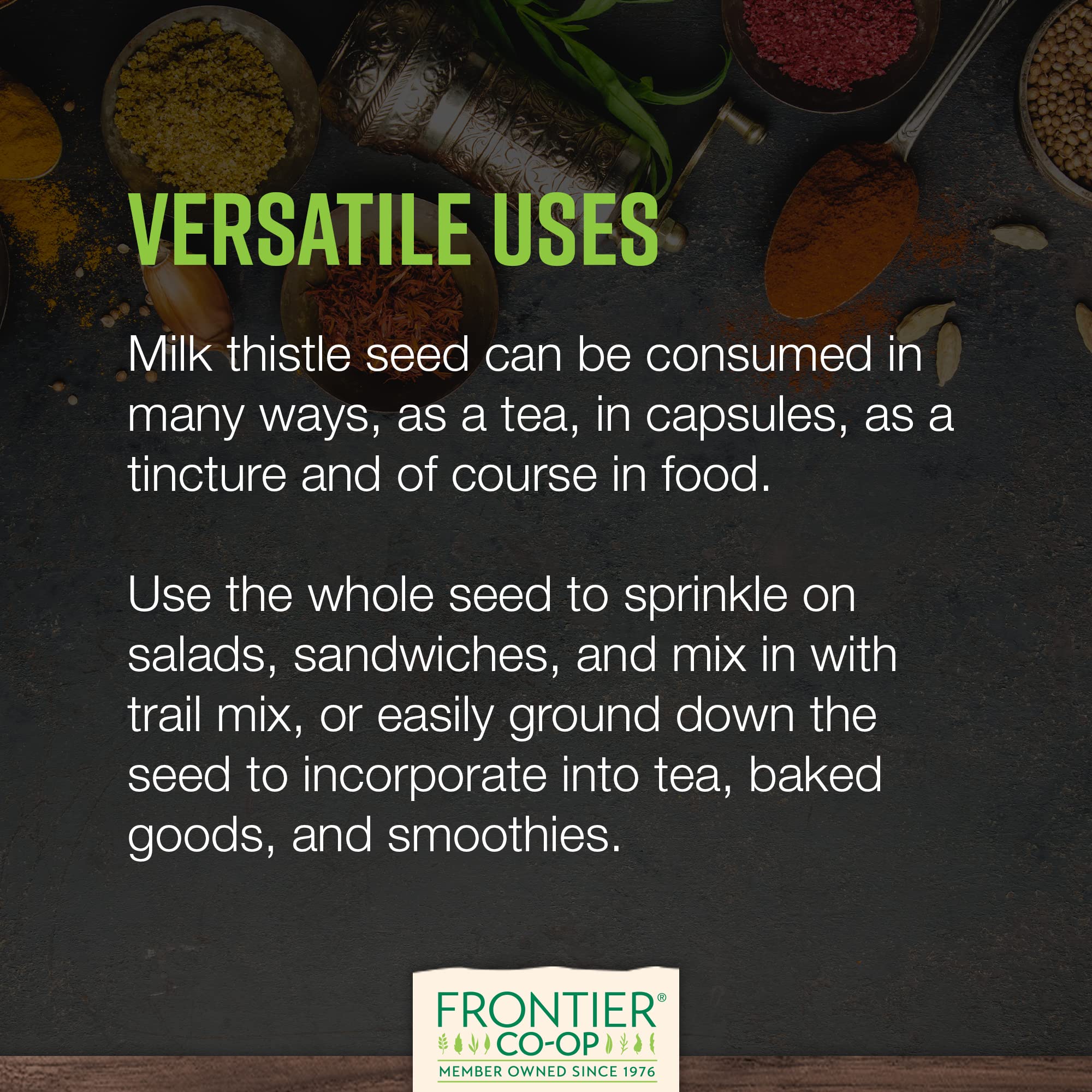 Frontier Co-op Organic Whole Milk Thistle Seed 1lb