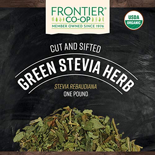 Frontier Co-op Stevia Herb – Cut & Sifted Green, Certified Organic | 1 lb Bulk
