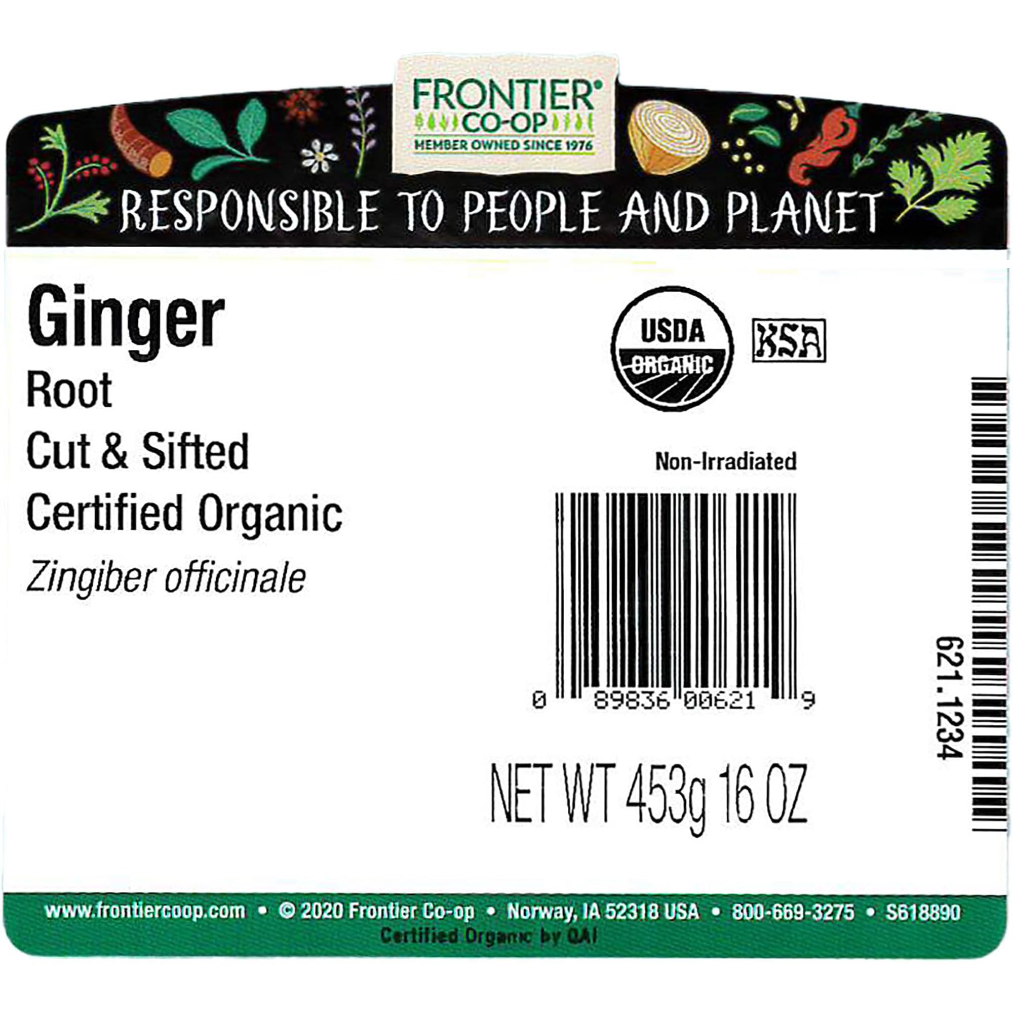 Bulk Ginger Root, Cut & Sifted, 16 oz - Frontier Organic Ginger | Frontier Natural Products