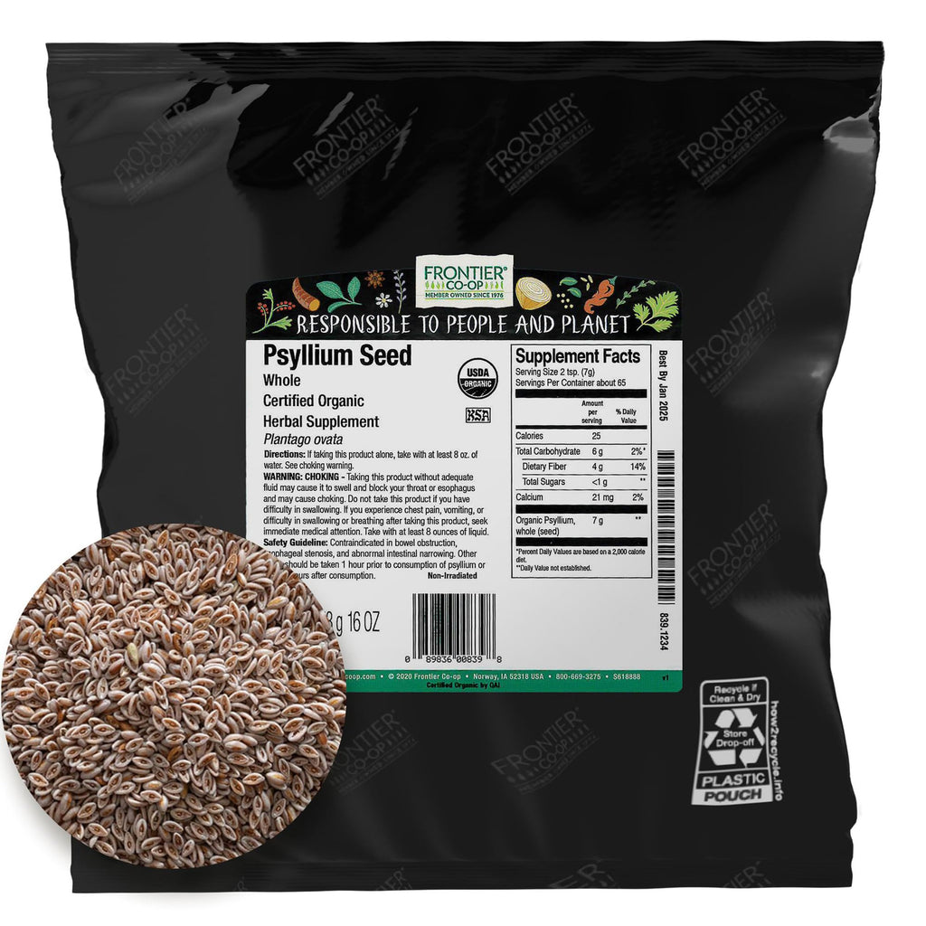Frontier Co-op Organic Whole Psyllium Seed 1lb