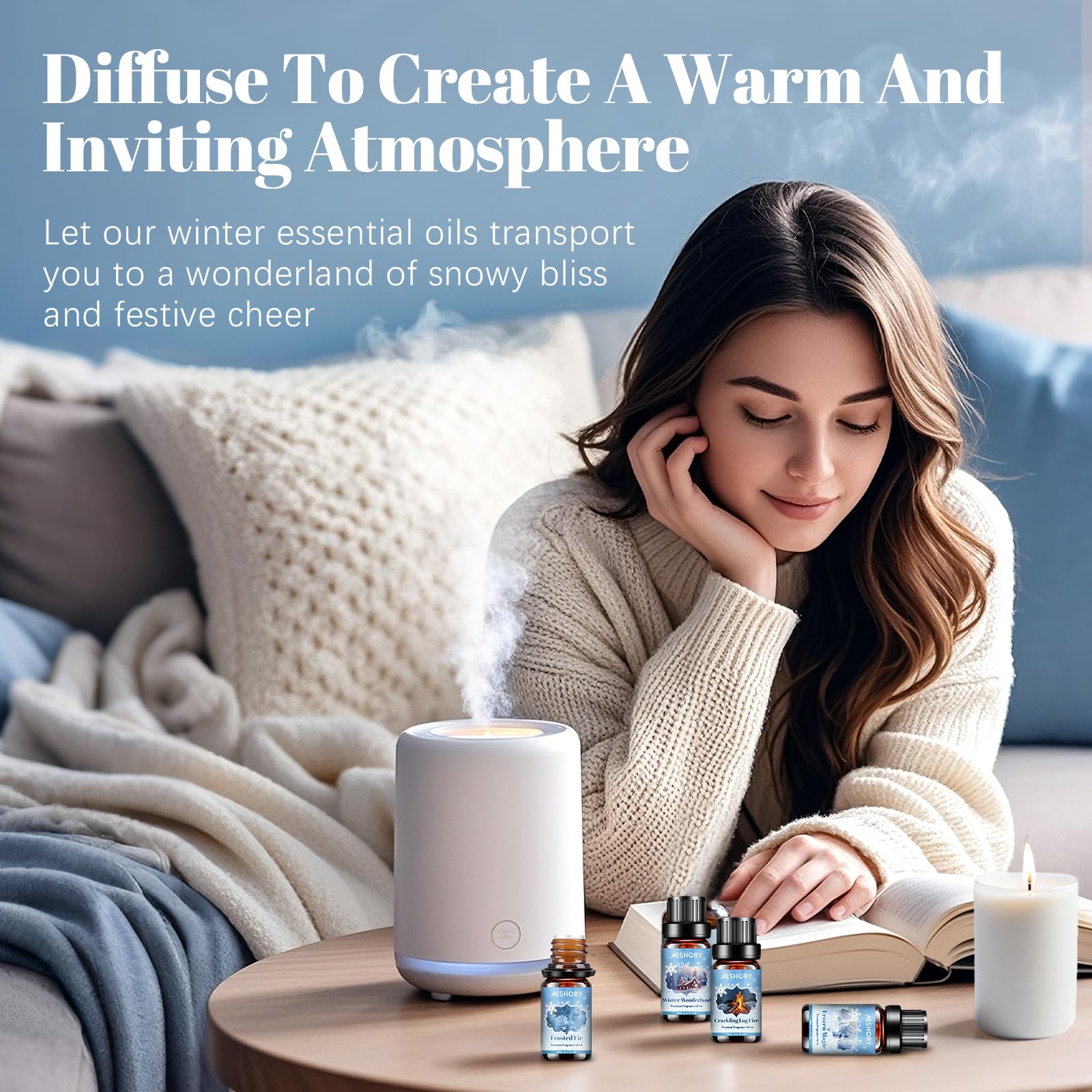 Winter Essential Oils Set – 6 Premium Holiday Fragrance Oils for Diffuser, Candle & Soap