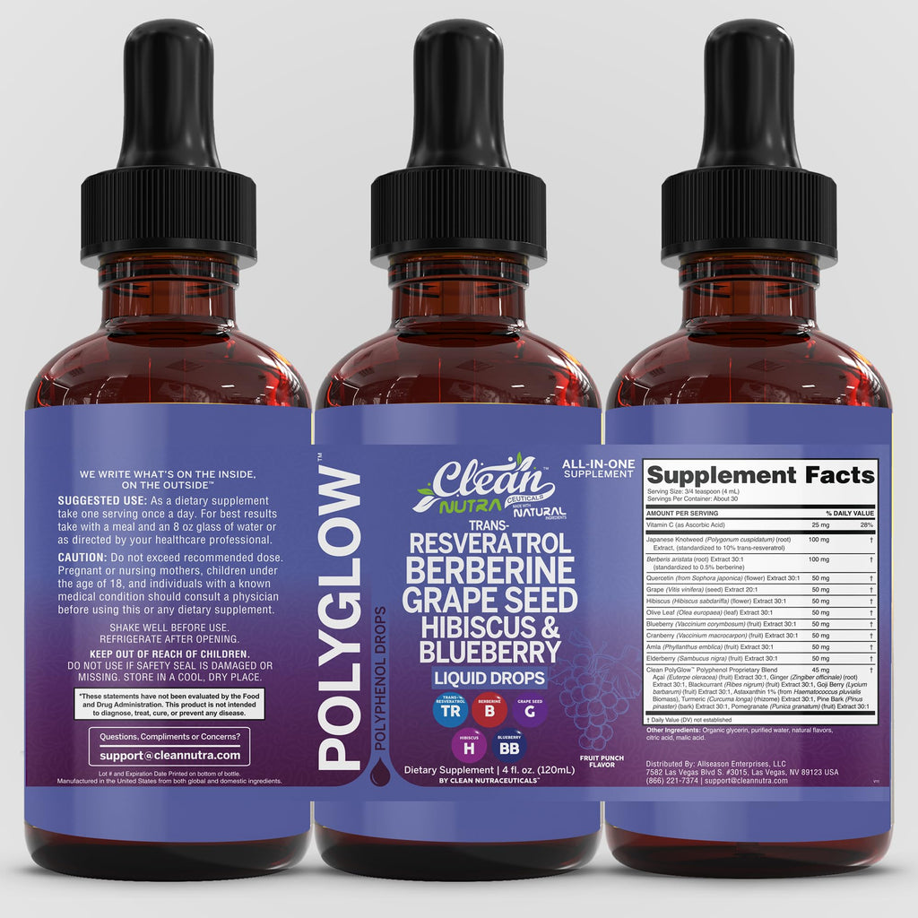 Oxibloom Liquid Drops – Resveratrol, Berberine & Grape Seed (120ml)