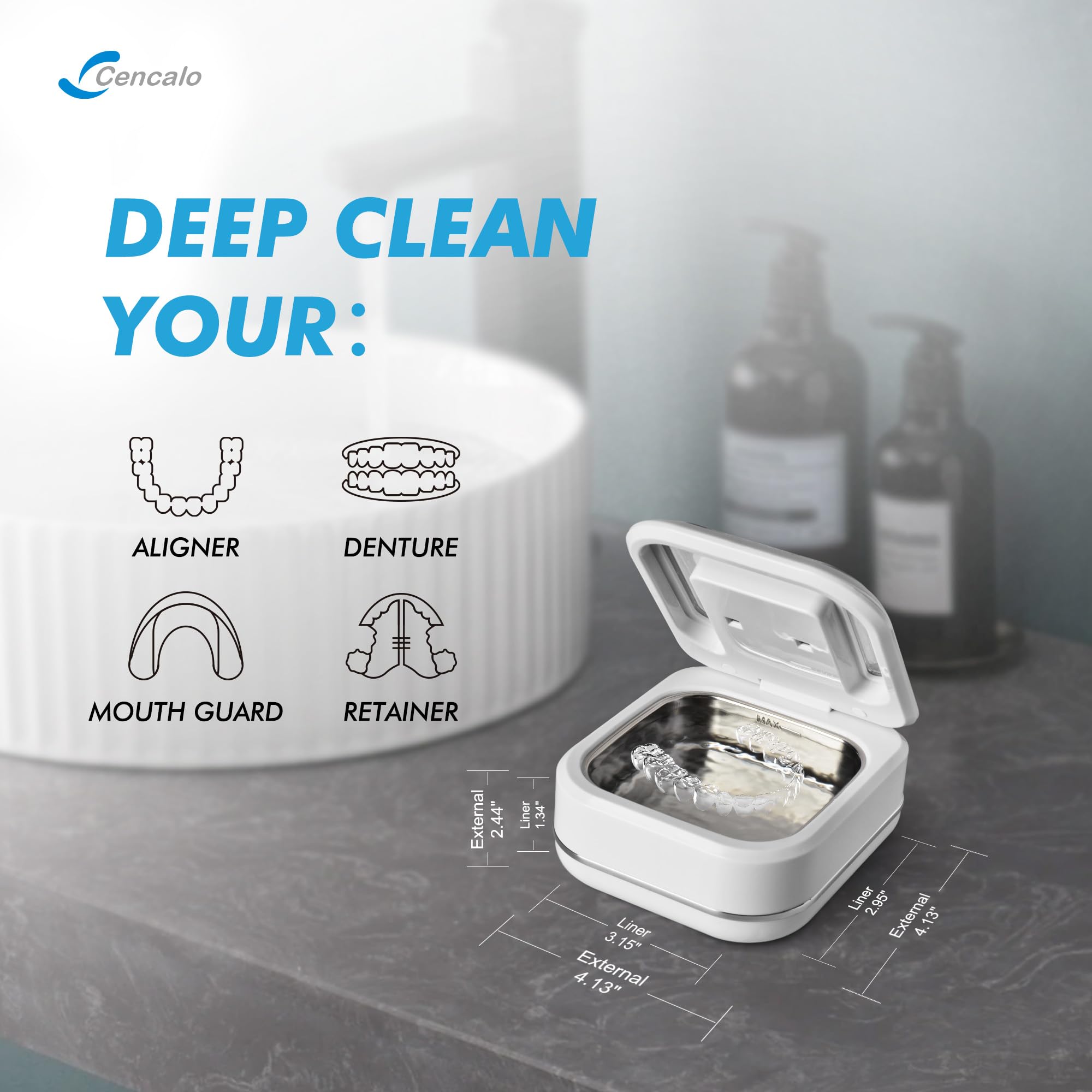 FSA/HSA Eligible 2-in-1 Ultrasonic & UV Dental Cleaner | 42kHz, 180ml Pod