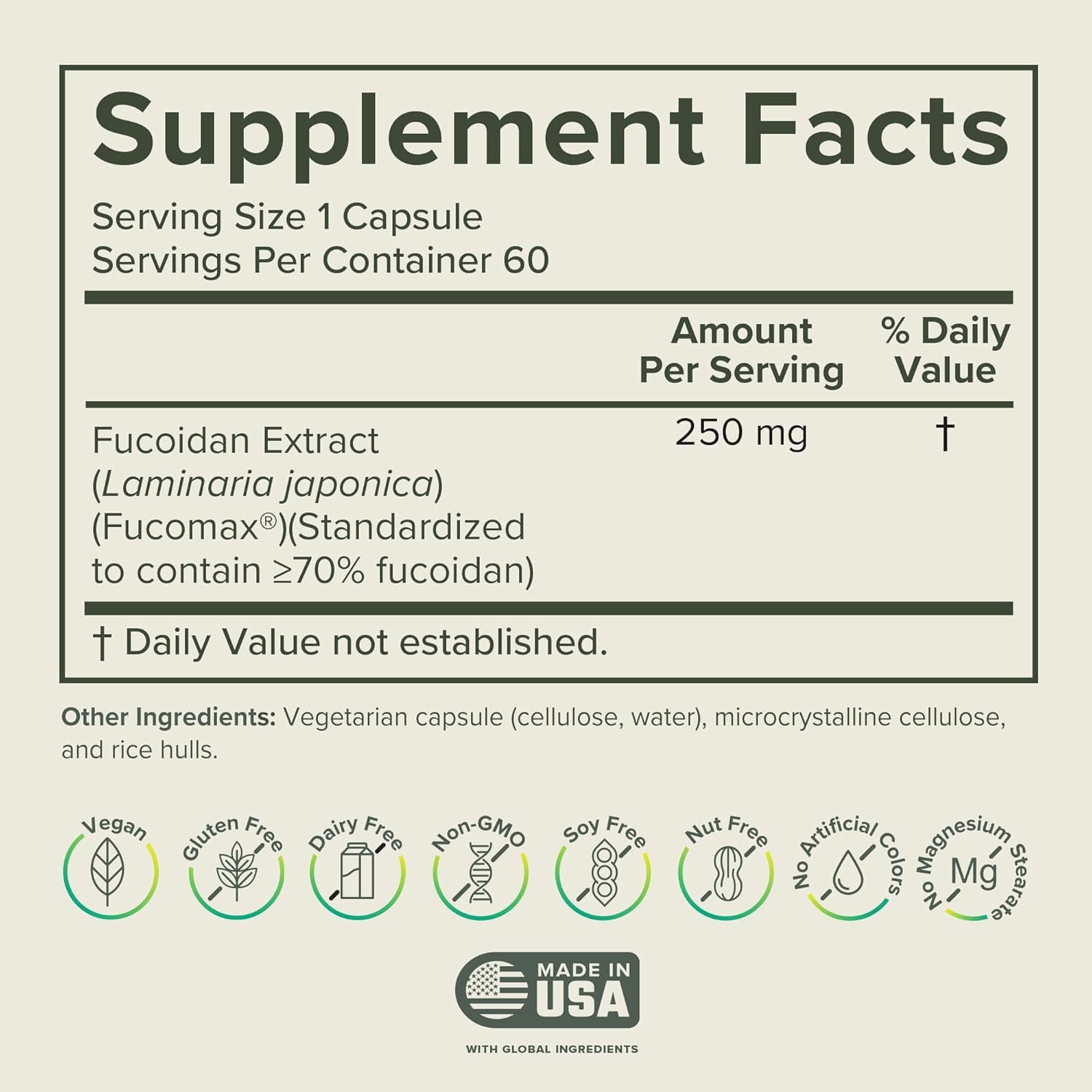 Prominent Nutrition Fucoidan Gut Health & Immune Support Supplement – 250mg, 60 Count – Premium Brown Seaweed Extract – 2 Pack