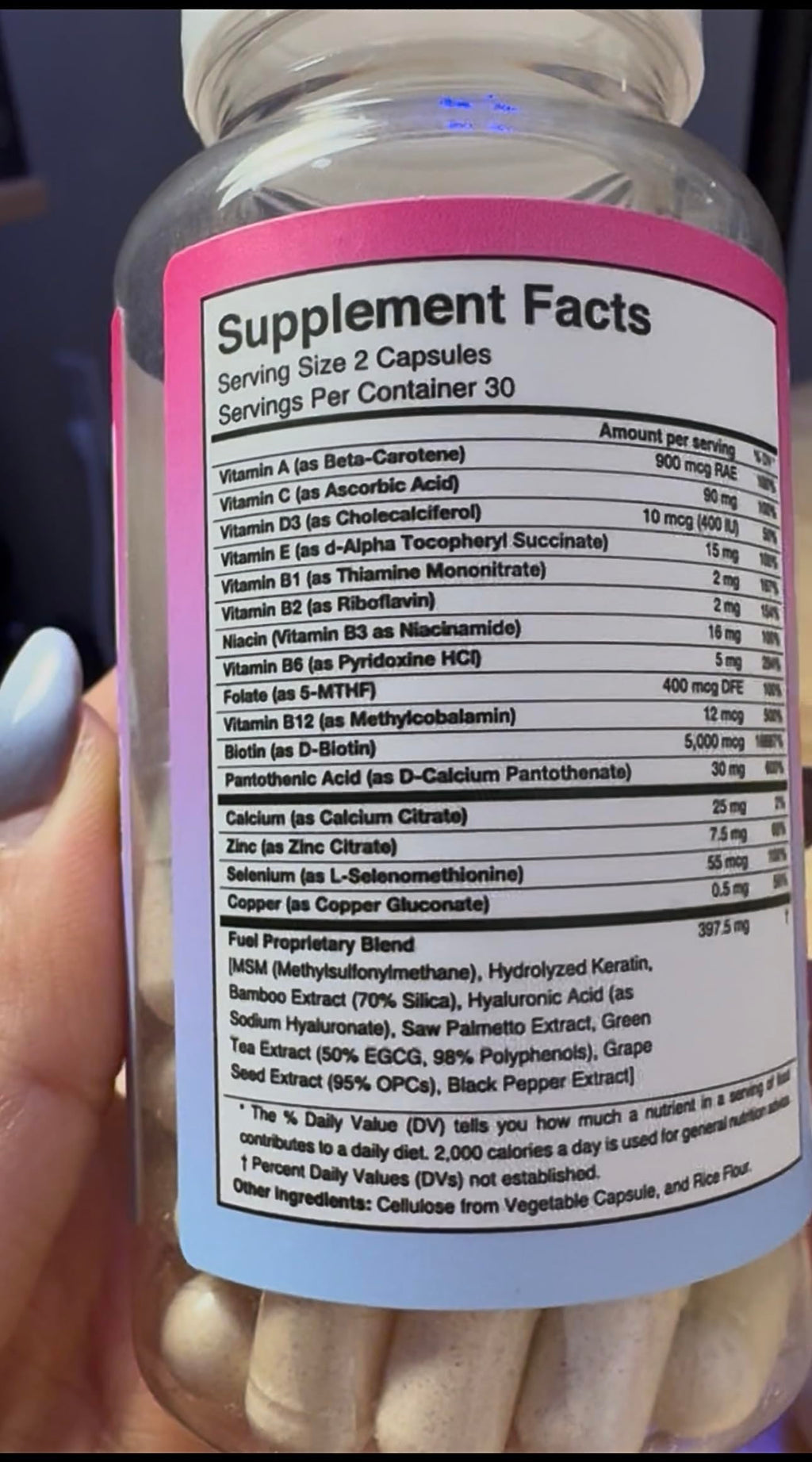 Fuel Beauty+ 24-in-1 Hair, Skin & Nails Vitamins for Women – 60 Capsules