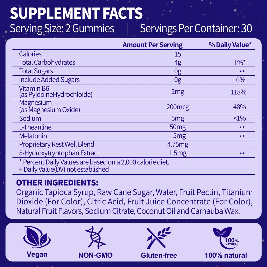 FUJI ORCHARD Melatonin Gummies 5mg – Sleep Aid, Sugar Free, Vegan | 60 Gummies