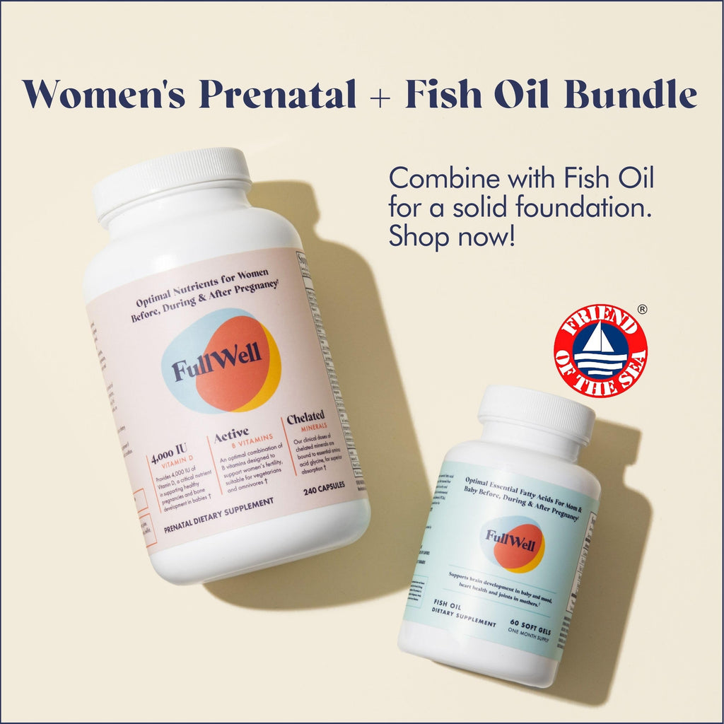 FullWell Prenatal Vitamins | Choline, Folate & Vitamin D for fetal growth | 26+ nutrients