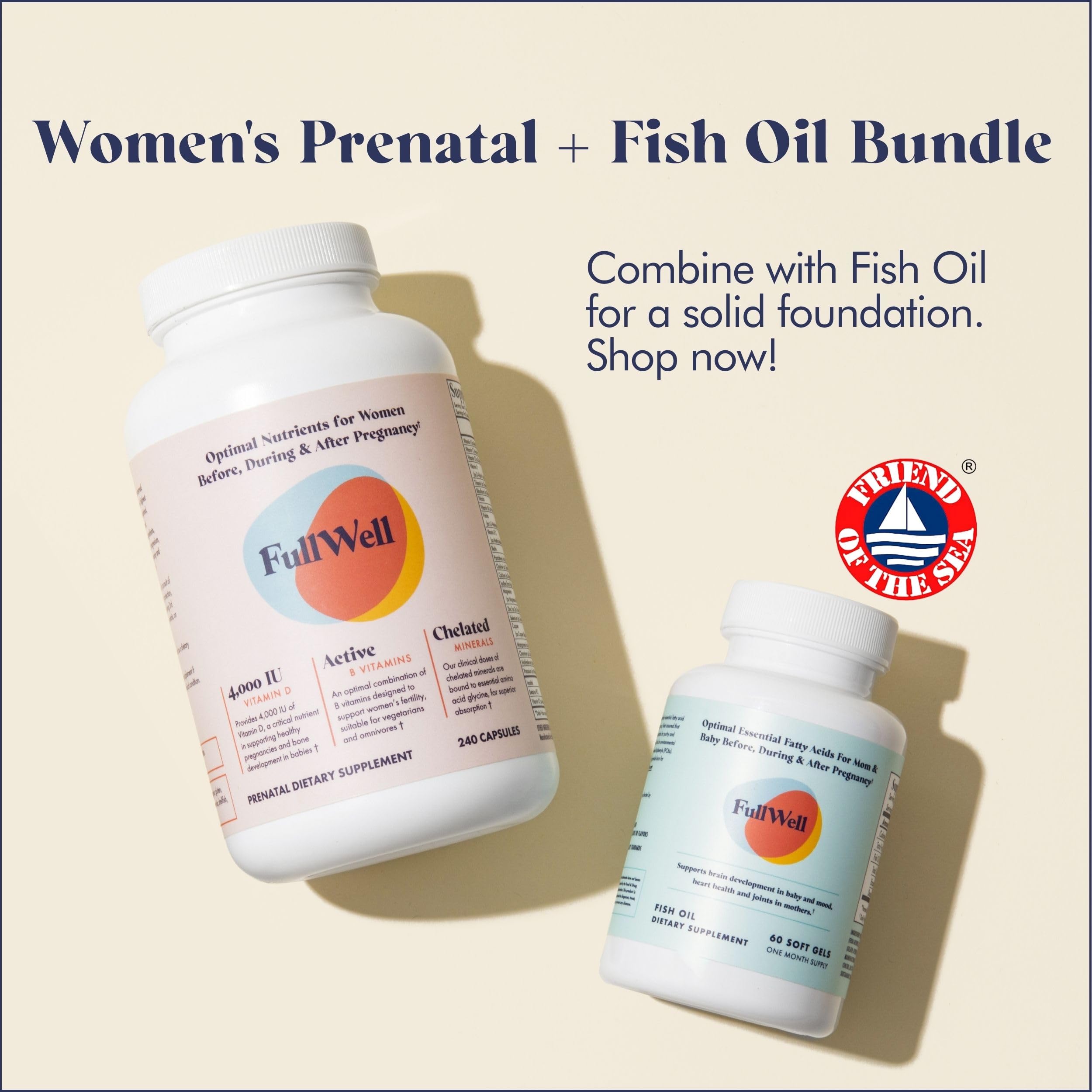FullWell Prenatal Vitamins | Choline, Folate & Vitamin D for fetal growth | 26+ nutrients