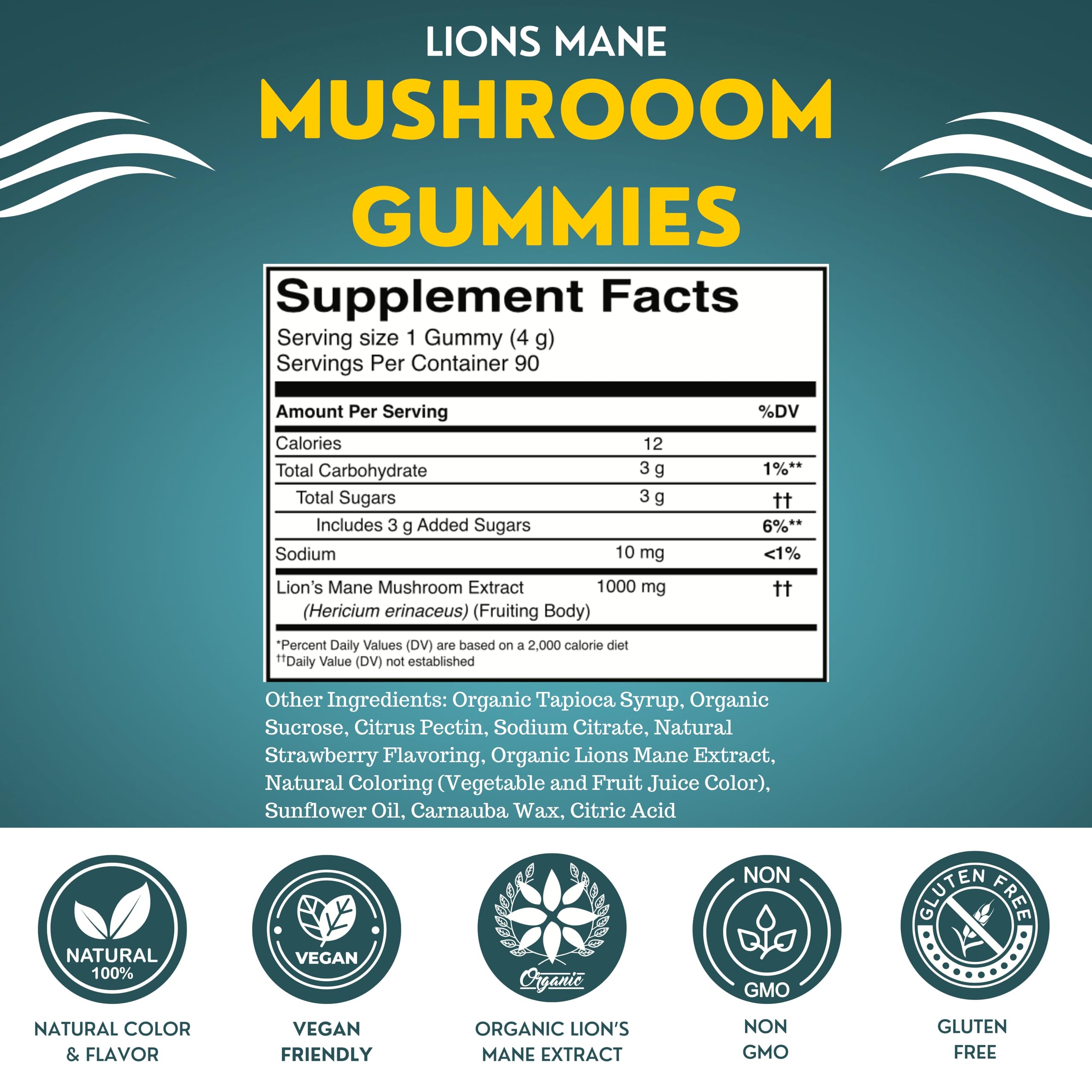 Fundamental Fungi Lion's Mane Gummies – 90 Servings | Brain Health & Focus