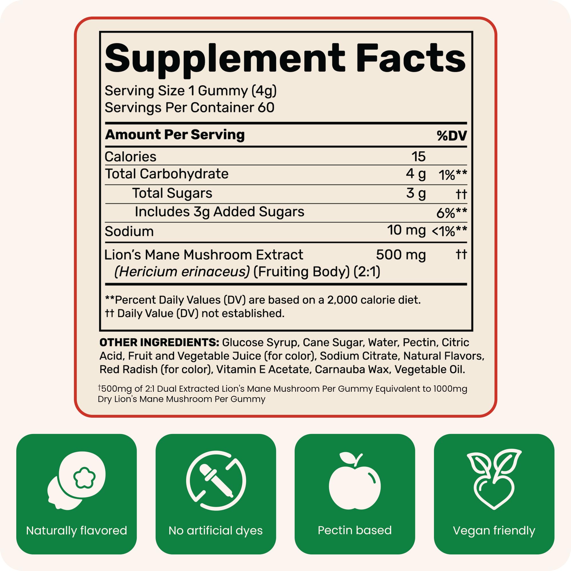 Fungies Lion's Mane Gummies – Mixed Blueberry & Strawberry, 60 Servings | Brain Health & Focus