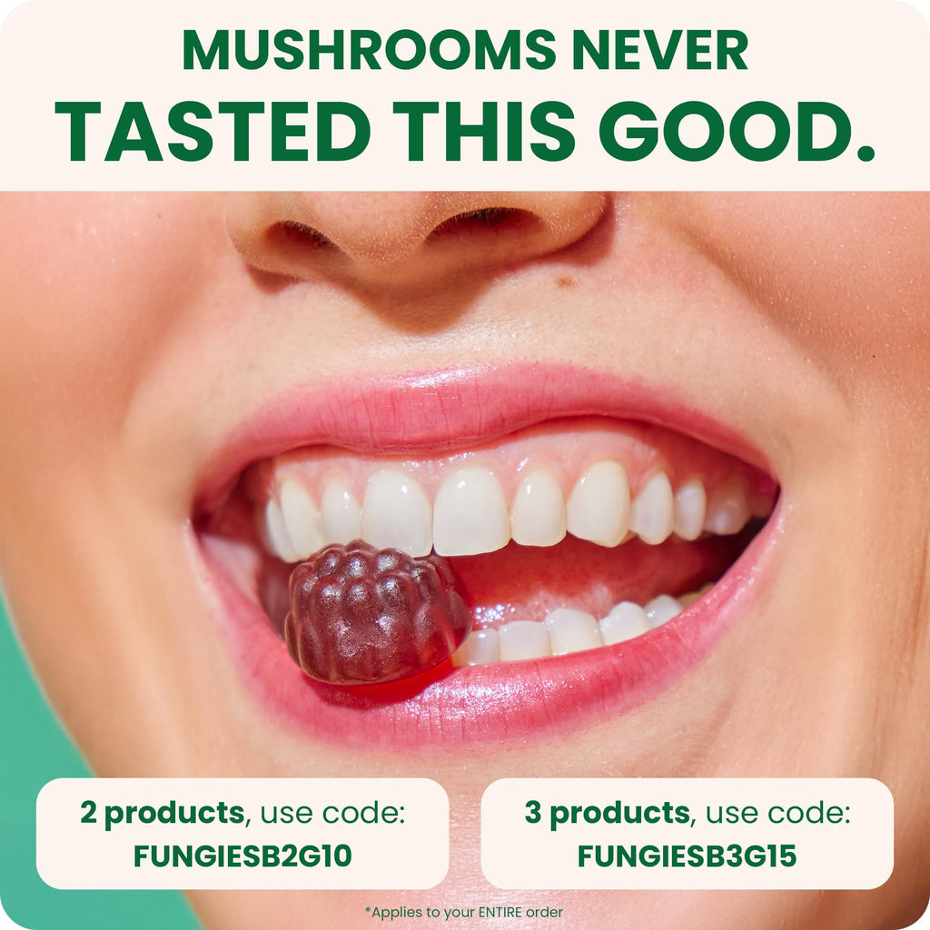 Fungies Lion's Mane Gummies – Mixed Blueberry & Strawberry, 60 Servings | Brain Health & Focus