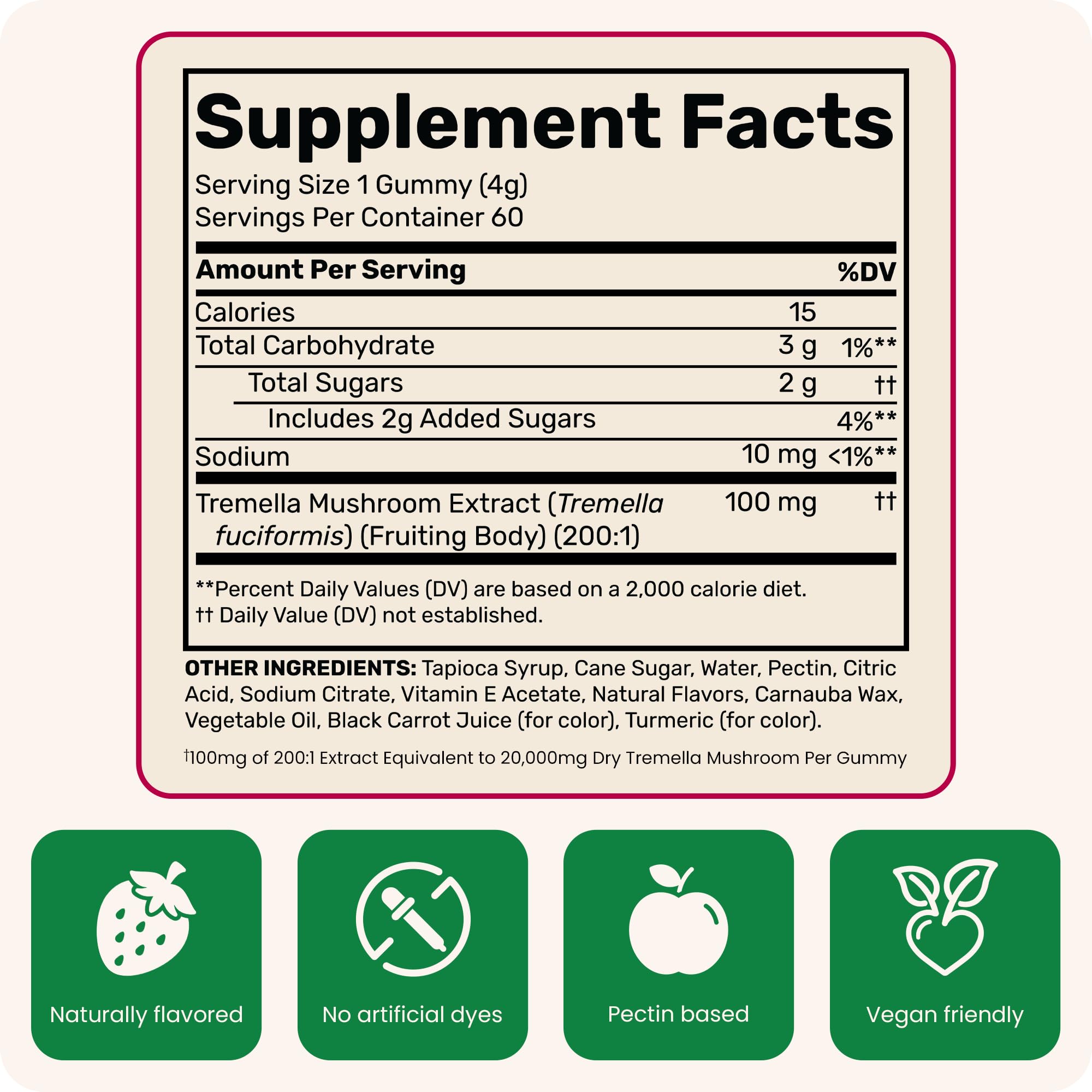 Fungies Tremella Gummies – Strawberry & Lemon Skin Health, 60 Servings