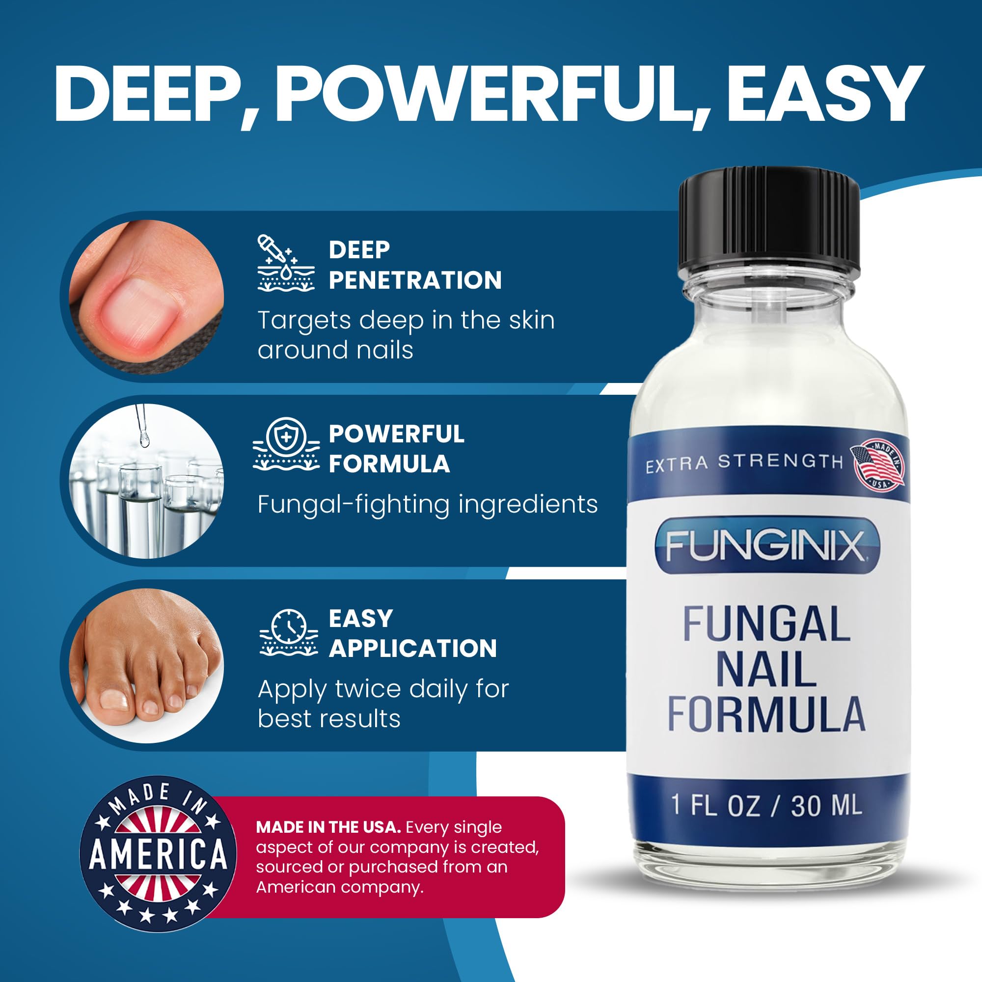 FUNGINIX Toenail Fungus Treatment Extra Strength – 10% Undecylenic Acid + Tea Tree Oil (Made in USA)