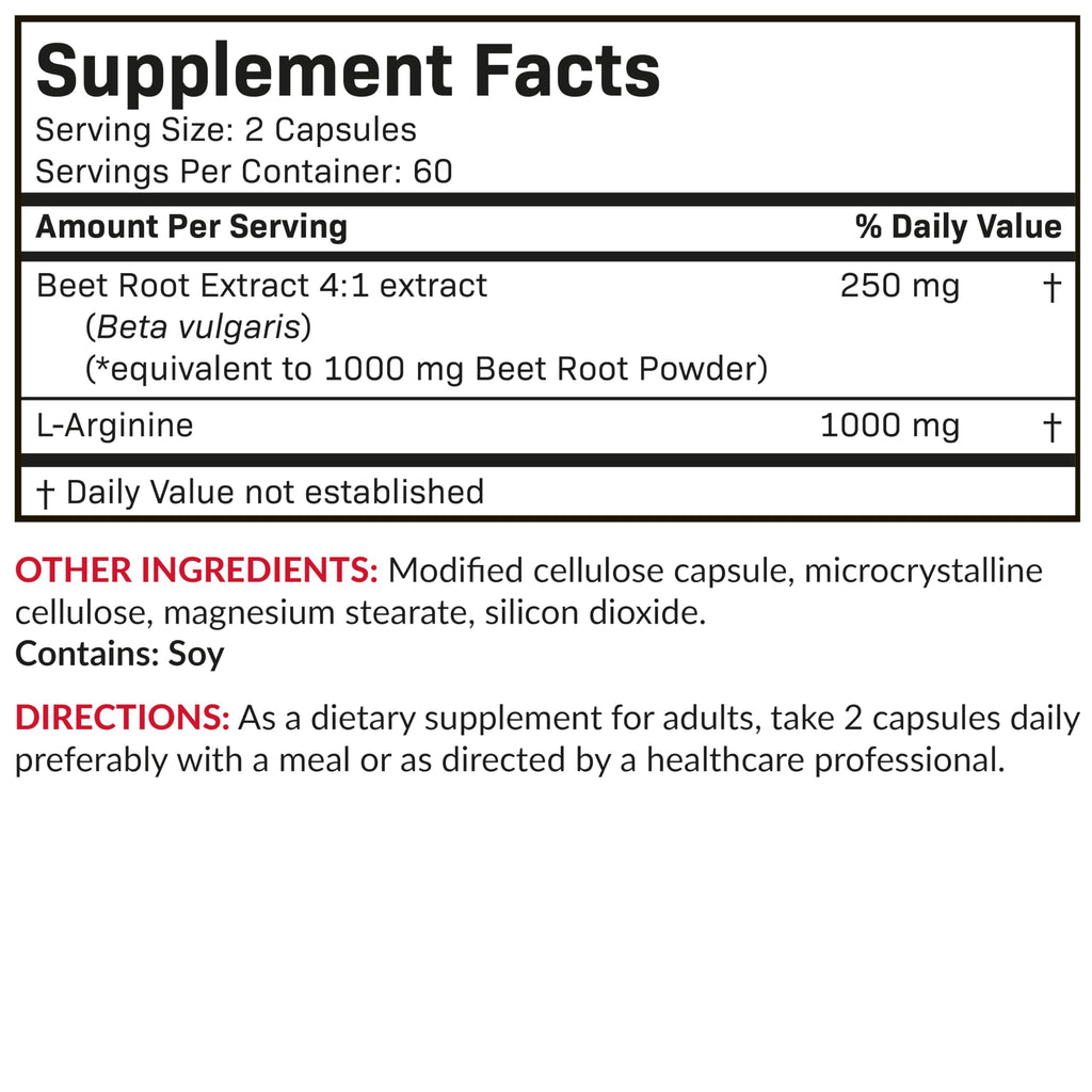 Futurebiotics Beet Root + L-Arginine | Non-GMO 120 Veg Capsules