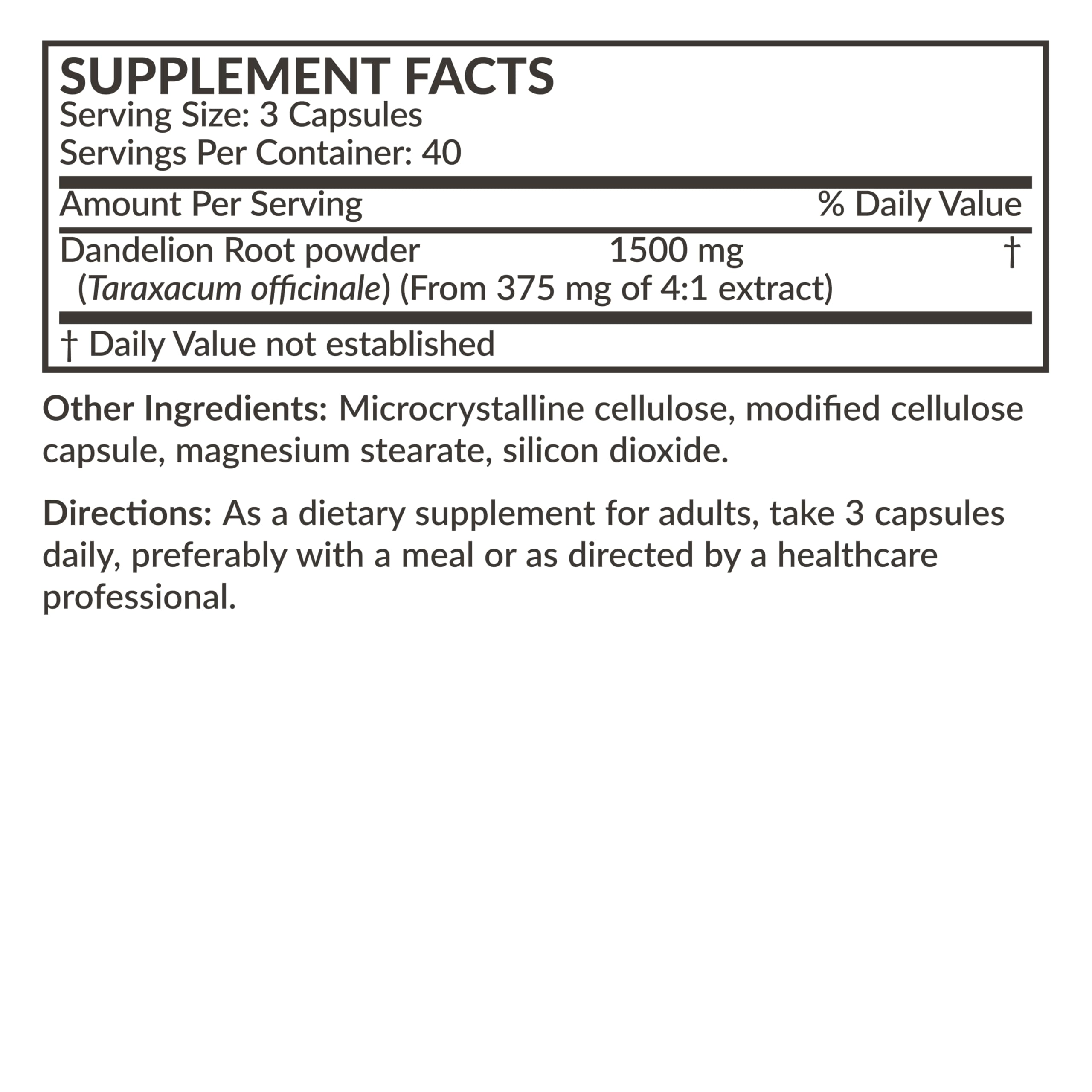 Futurebiotics Dandelion Root 1500 MG – Non-GMO, 120 Vegetarian Capsules