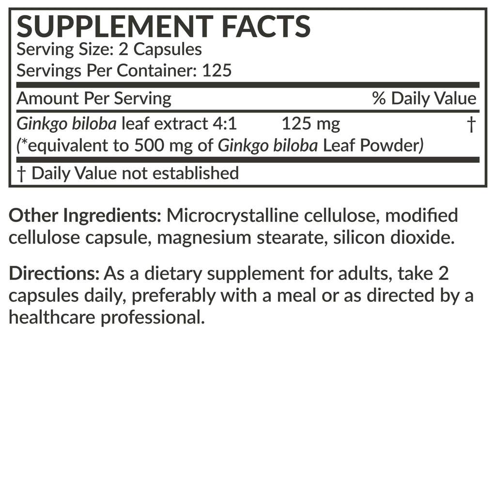 Futurebiotics Ginkgo Biloba Extra Strength Supports Brain Function & Memory Support, 250 Vegetarian Capsules