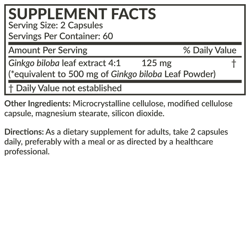 Futurebiotics Ginkgo Biloba Extra Strength – Brain Function & Memory Support (120 Veg Capsules)