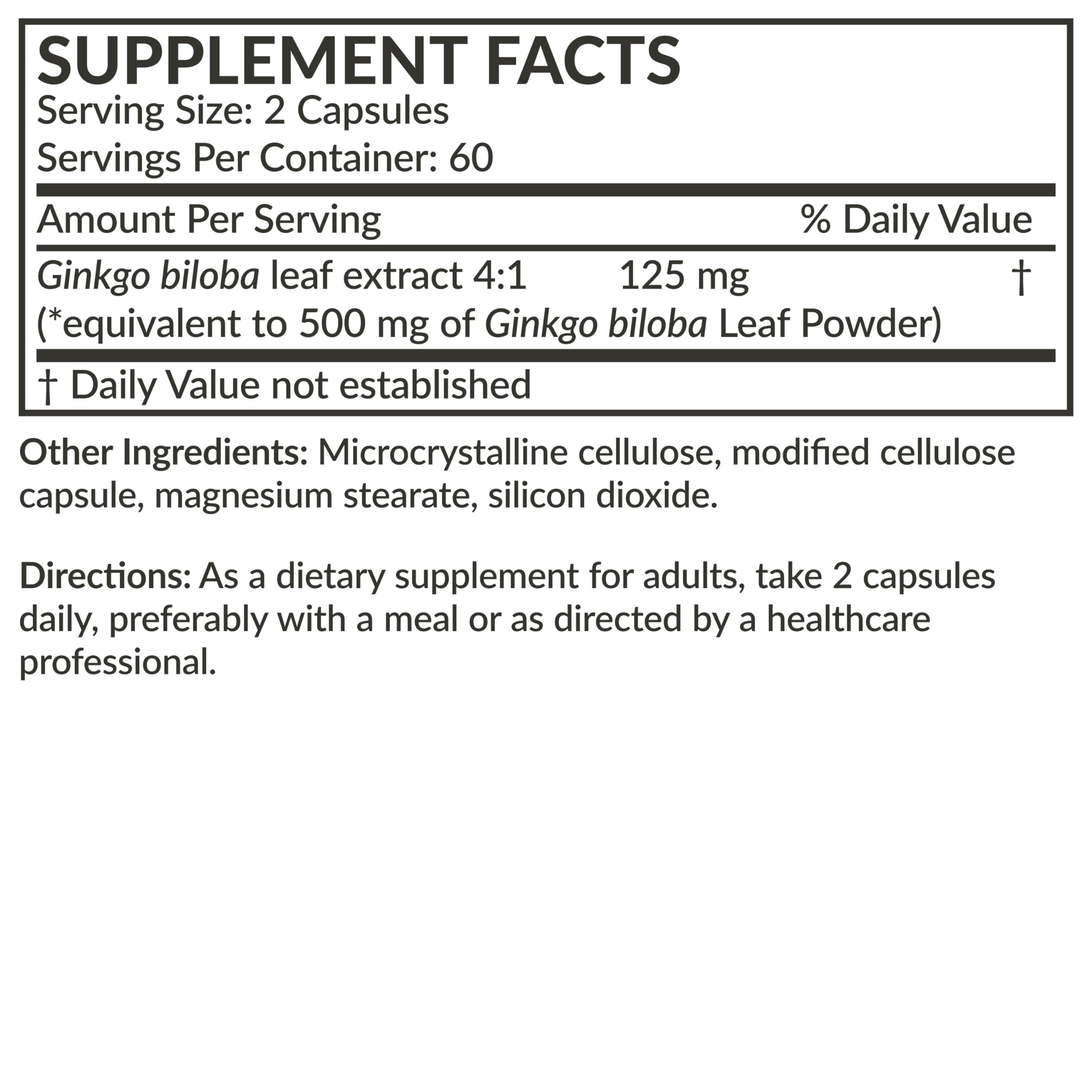 Futurebiotics Ginkgo Biloba Extra Strength – Brain Function & Memory Support (120 Veg Capsules)