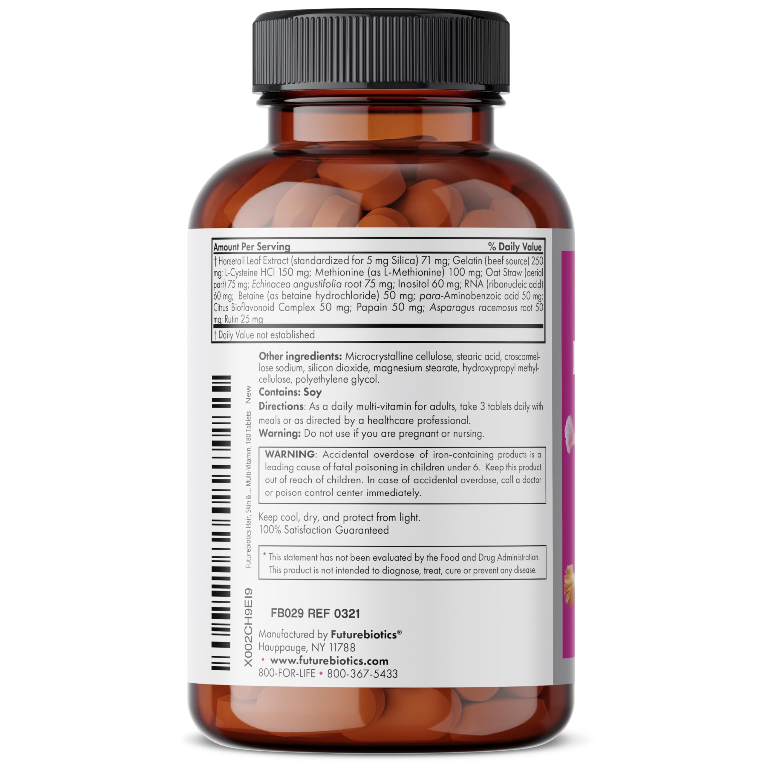 Futurebiotics Hair, Skin & Nails Beauty Multivitamin with Biotin – 180 Tablets