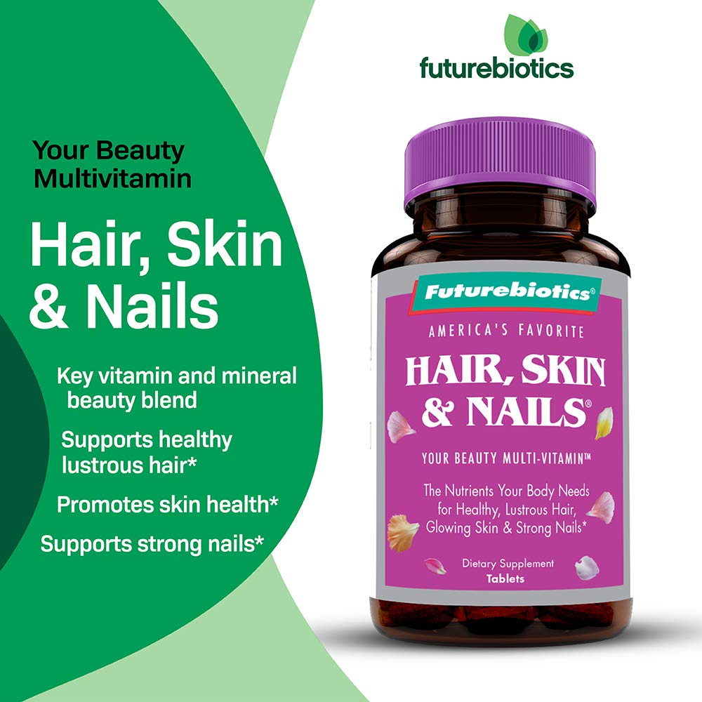 Futurebiotics Hair, Skin & Nails Beauty Multivitamin with Biotin – 180 Tablets (Pack of 2)